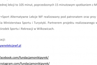 Alternatywne Lekcje WF z Moniką Pyrek_Wilkowice_Info.prasowa 2-2